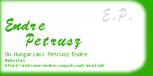 endre petrusz business card